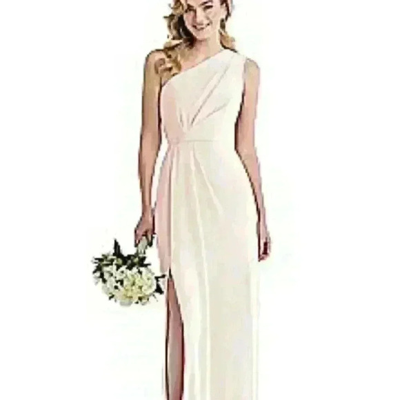 Elegant Social 8156 Blush Dress - Size 2R One Shoulder - Picture 6 of 7